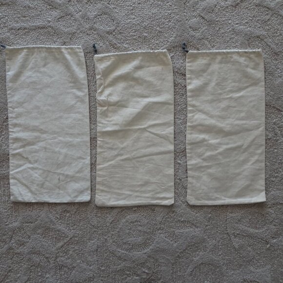 Set of 3 Bally Shoe Purse Dust Bag Drawstring 14”x 7” Beige - Picture 5 of 7